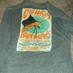 grey long sleeve guy harvey tee
